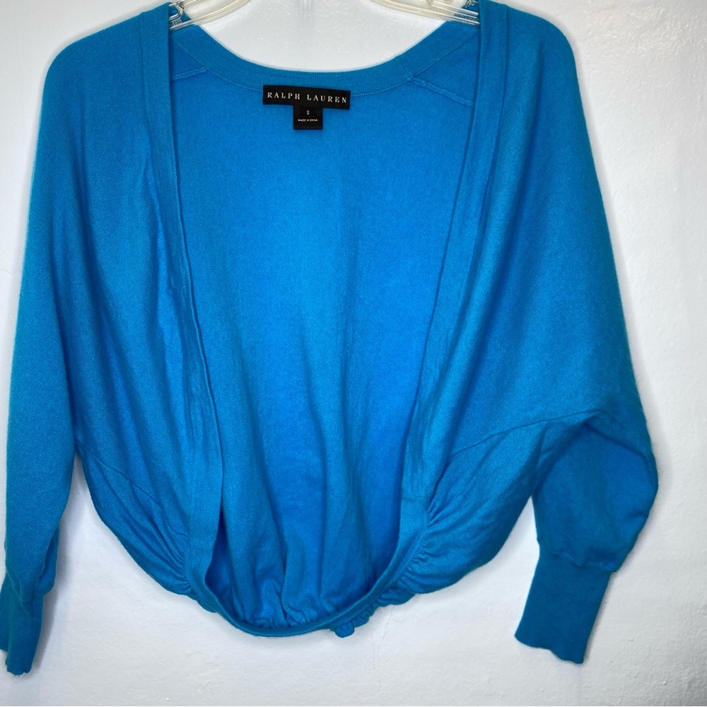 *** Turquoise Ralph Lauren Cashmere Shrug *** S